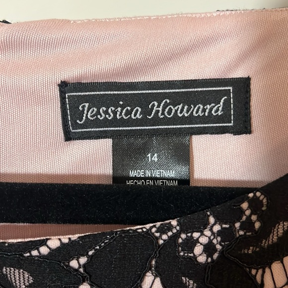 Jessica Howard Lace Dress Black Light Pink NWT - Picture 3 of 10
